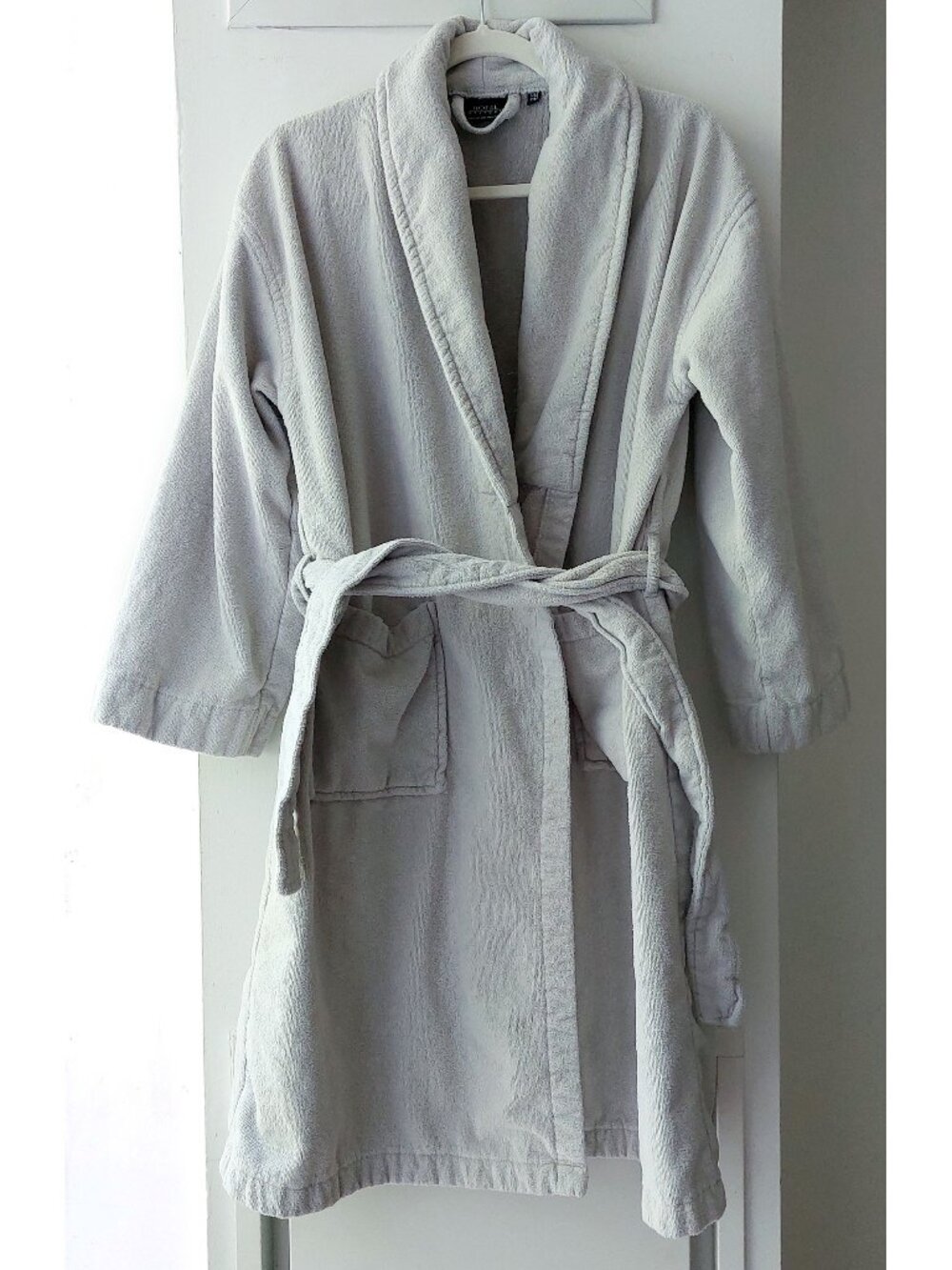 100% Cotton Light Grey Turkish Bathrobe Spa Robe
